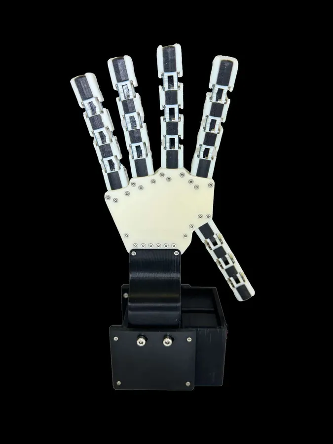 Maggie soft robotic hand on black